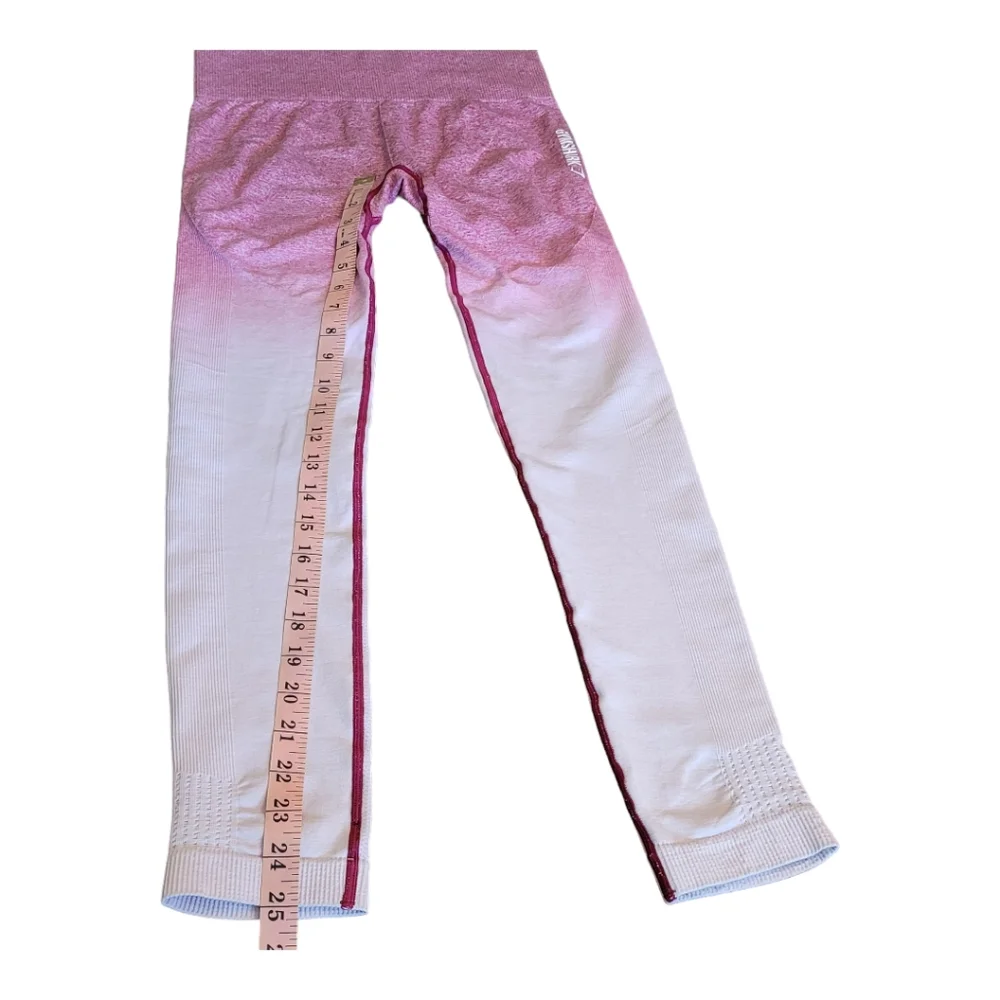 Gymshark Ombre Seamless High Rise Leggings Chalk Pink Beet Contour Leggings S